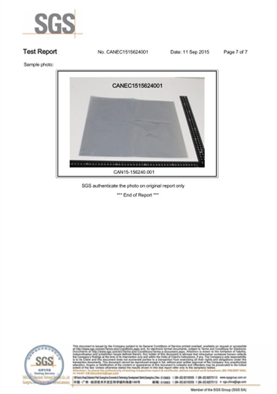 防靜電屏蔽袋-ROHS檢測報(bào)告-2016